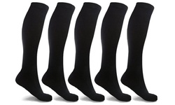 XTF Black All Day Relief Knee High Compression Socks (5-Pairs)