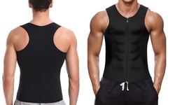 Men's Waist Trainer Vest Hot Neoprene Corset Body Shaper Zipper Sauna Suit