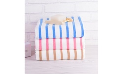Microfiber Beach Towel,Cabana Stripe Bath Towel 2 Pack