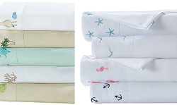 Coastal Dreams Embroidered 4-piece Sheet Set