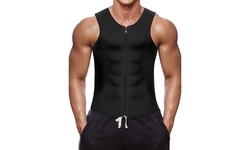 Men Waist Trainer Vest Hot Neoprene Sauna Suit Corset Body Shaper Zipper