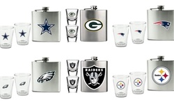 NFL 3pc Flask & Shot Glass set