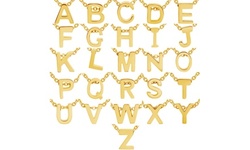 18k Gold Overlay Initial Pendant Necklace