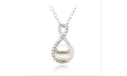 Sterling Silver Freshwater Pearl Infinity Necklace