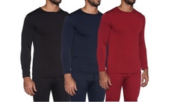 Real Essentials Men's Long Sleeve Fleece Lined Thermal Shirt (3-Pack; S-2XL)