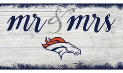 Fan Creations NFL Script Mr and Mrs Home Sign 