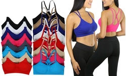 (6-Pack) Women's Padded Strappy Cami Style Bras