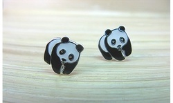 Children's Sterling Silver Panda Bear Stud Earrings