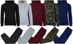 Men's Pullover Hoodie & Sweatpants 2-Piece Fleece Set (Sizes, S-2XL)
