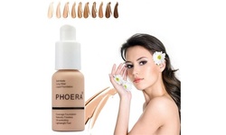 Phoera Foundation Makeup Full Coverage Liquid Base Brighten Long Lasting Shade