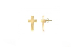 Children's 14K Yellow Gold Cross Stud Earrings