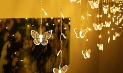 11.5ft 8 Modes Waterproof LED Butterfly Window Curtain String Lights
