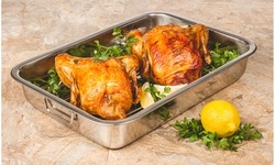 Classic Stainless Steel Roasting Pan with Roasting Rack 