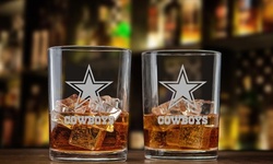 Duckhouse NFL 12Oz. Clear Rock Whiskey Glass Set (2-Pack)