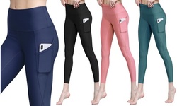 Lock and Love Women's Firm Control Tummy Slimming Leggings with Pockets
