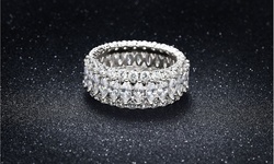 Marquise and Round Cut Cubic Zirconia Eternity Band