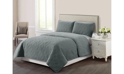 Brielle Solid Embossed Quilt Sets (3-Piece)