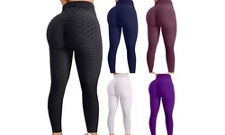 Women's Sexy Bubble Hip Exercise Butt Lifting Leggings High Waist Yoga Pants