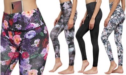 Lock and Love Printed Tummy Control Active Leggings with Pocket 
