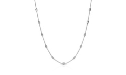 Italian Made Sterling Silver 16"-36" Station Moon Necklace's
