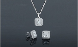 Swarovski Elements Princess Pendant and Earrings Set (2 Pack) 