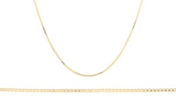 Solid Italian Diamond Cut Box Chain in 14K Gold 