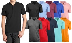 Men's Short Sleeve Pique Polo Shirt (S-3XL)