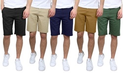 Men's 5-Pocket Flat-Front Slim-Fit Stretch Chino Shorts (Size 30-42)