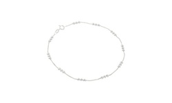 Italian Sterling Silver Box and Bead Anklet