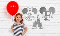 One 15" or 18" Custom Metal Mouse Ears or Castle Name Sign from Rusted Orange (Up to 70% Off)