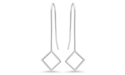 Sterling Silver Open Charm Drop Earrings