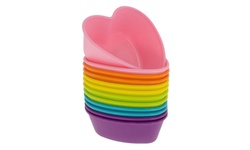 Freshware 12-Pack Silicone Heart Cupcake and Muffin Baking Cup