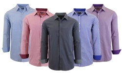 Men's Long Sleeve Solid & Pinstripe Slim-Fit Dress Shirts