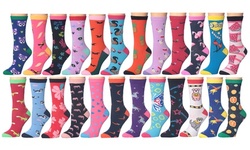 Frenchic Women's Statement Cotton Blend Crew Socks (12-Pairs)