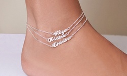 Mini Name Plate Ankle Bracelet from Monogramhub.com  (92% Off) 