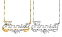 Custom 3-D "Annie"-Style Double Nameplate Necklaces from MonogramHub (Up to 92% Off). Four Options Available.