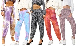 Doublju Women's Elastic Waist Fashion Jogger Pants