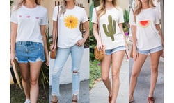 Women's Short Sleeve Graphic Tee. Plus Sizes Available