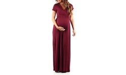 Women's Maternity Faux Wrap Dress-MBRT44-S