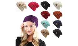 Stylish CC Beanie Female Crochet Knit Cap Winter Skullies Beanies Knitted Hat