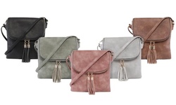 MKII Amelia Double Tassel Crossbody Vegan Leather Bag
