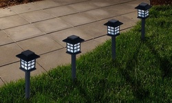 Pure Garden Outdoor Lantern Solar Landscaping Lights - Set of 6