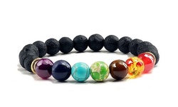 7 Chakra Healing Lava Bracelet