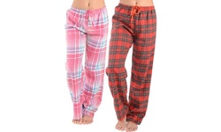 Women's 2 Pack Super Soft Flannel Plaid Pajama Pants