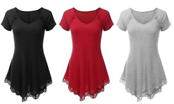 Leo Rosi Women's Lace detail Tunic Tshirt Top
