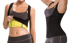 Women Sweat Neoprene Shirt Waist Trainer Vest Tummy Control for Weight Loss