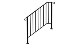 Wrought Iron Handrail Stair Rail w/Installation Kit Hand Rails for Outdoor Steps
