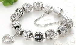 Swarovski Elements Crystal Heart Charm Braclet