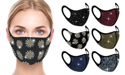 6 Pack : Rhinestone Bling Face Mask