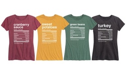 Instant Message: Funny Thanksgiving Nutrition Women's Tees. Plus Sizes Available.